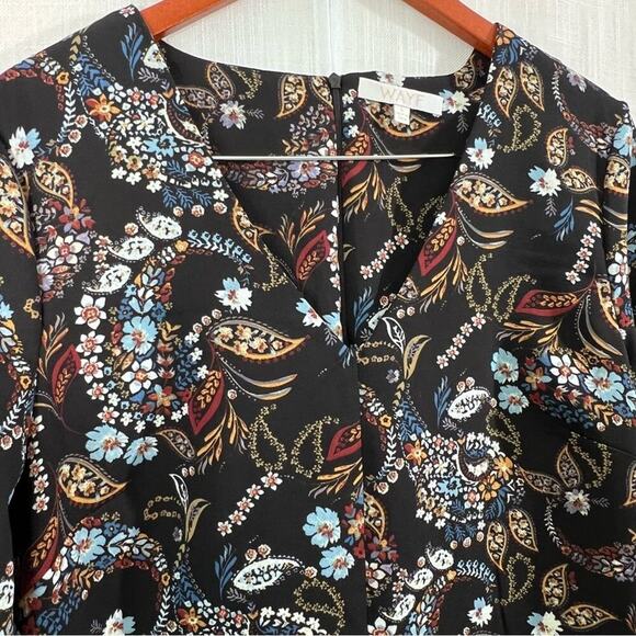 Wayf Floral Paisley Malone Boho Balloon Sleeve Mini Shift Dress Size L - Picture 11 of 16